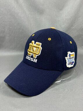 Notre Dame Shamrock TOW NCAA One Fit Hat Navy Fighting Irish Hockey Stretch Mens